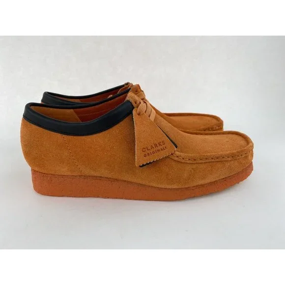 Clarks Originals Wallabee Orange Suede Men's Shoes Chukka Boots Limited Edition - Picture 9 of 12